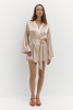 Бежевый шелковый халат Kelly